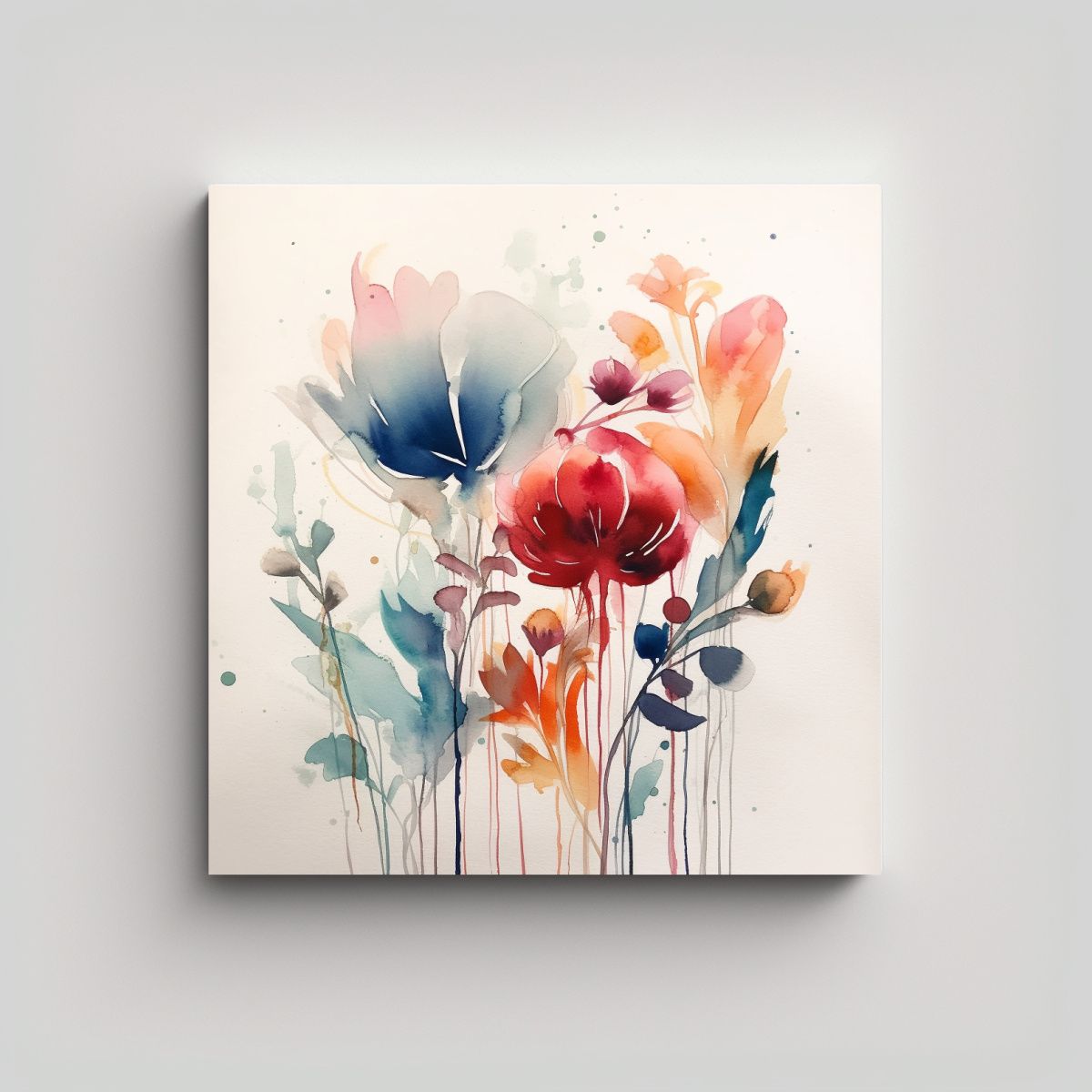 GENERICO - Armonía Cromática Cuadro Botánico Boho 100x100 Cm