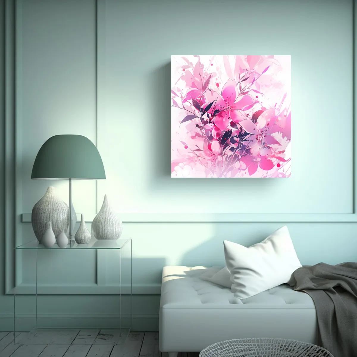 GENERICO - Tela Sublimada Regalo En Blanco Y Rosa Con 100x100 Cm