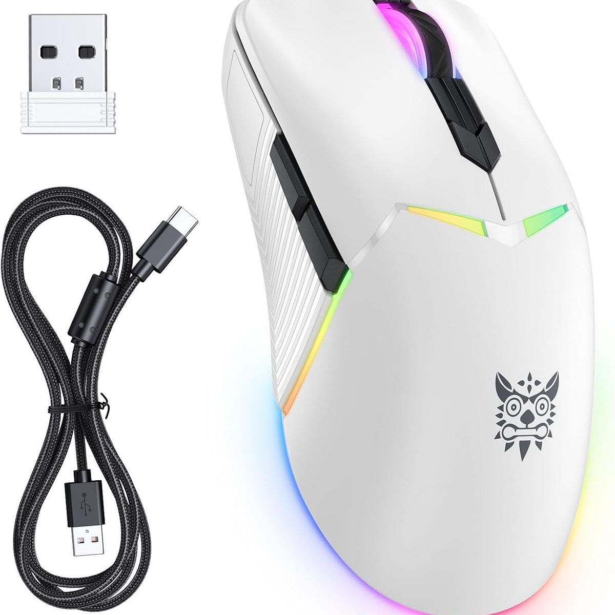 ONIKUMA - Mouse Gamer Onikuma CW928 Trimode Negro - Blanco