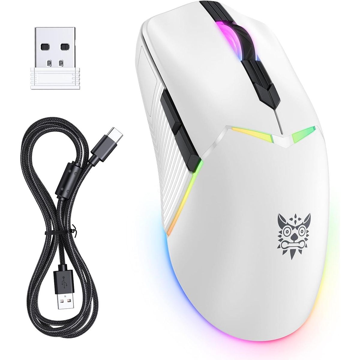 ONIKUMA - Mouse Gamer Onikuma CW928 Trimode Negro - Blanco