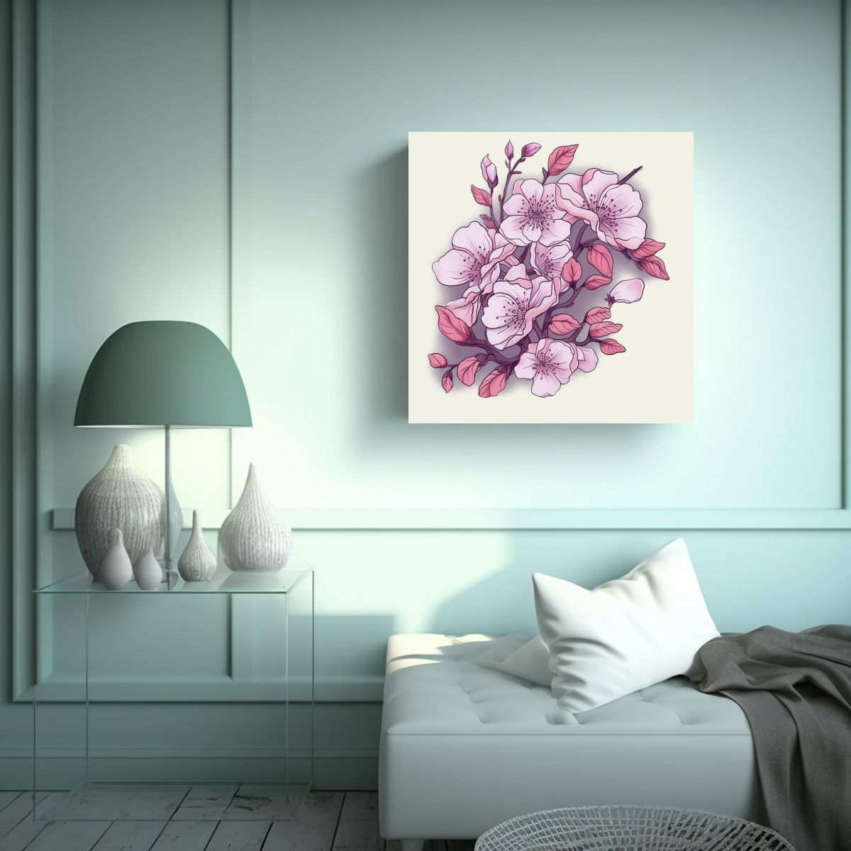 GENERICO - Cuadro Conceptual Kimi Equilibrio En Sakura 100x100 Cm