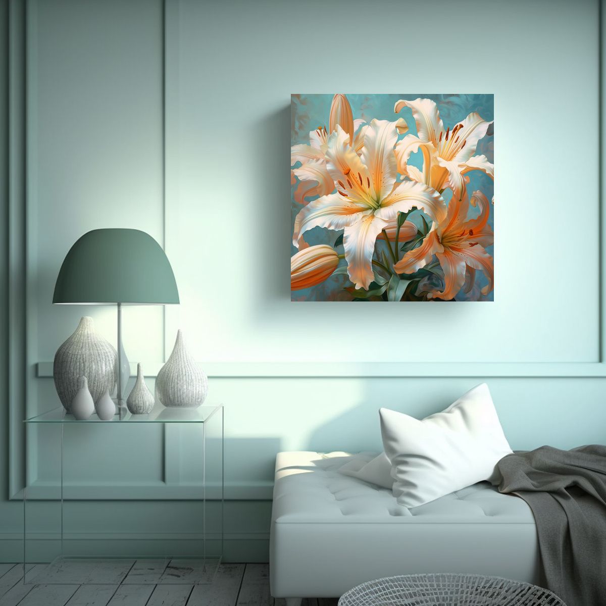 GENERICO - Arte Concepto Colorido Lirio Pigmento Lienzo 100x100 Cm