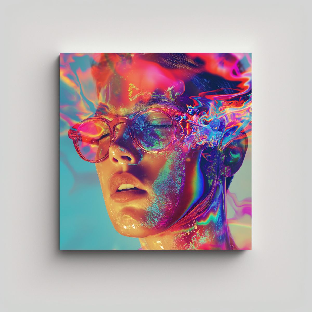 GENERICO - Cuadro Tela Abstracto Exuberante Estilo 100x100 Cm