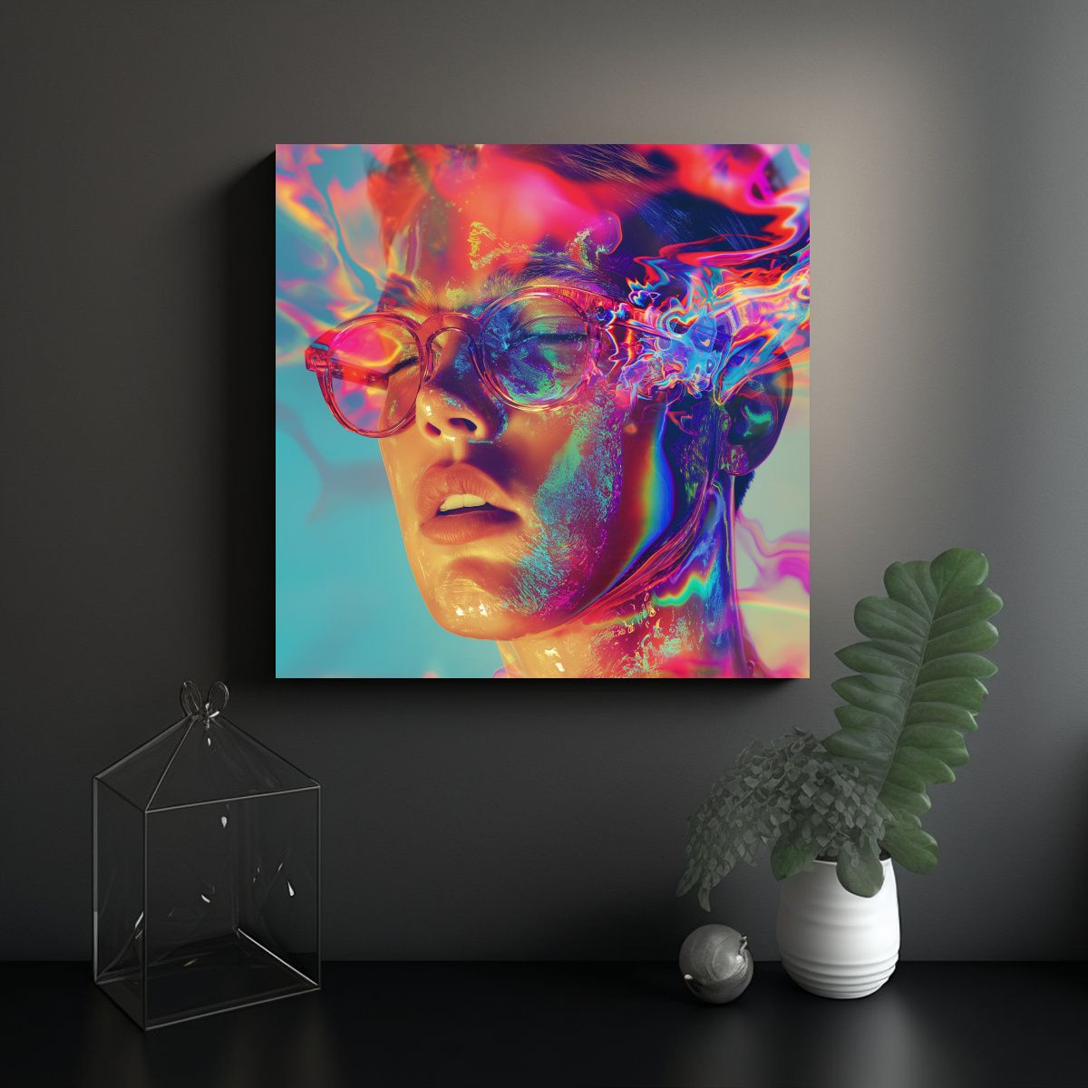 GENERICO - Cuadro Tela Abstracto Exuberante Estilo 100x100 Cm