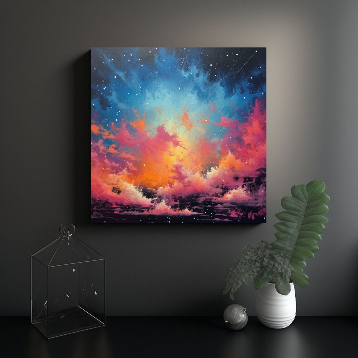 GENERICO - Cuadro Espectacular Cielo Linda Pintura Spray 100x100 Cm