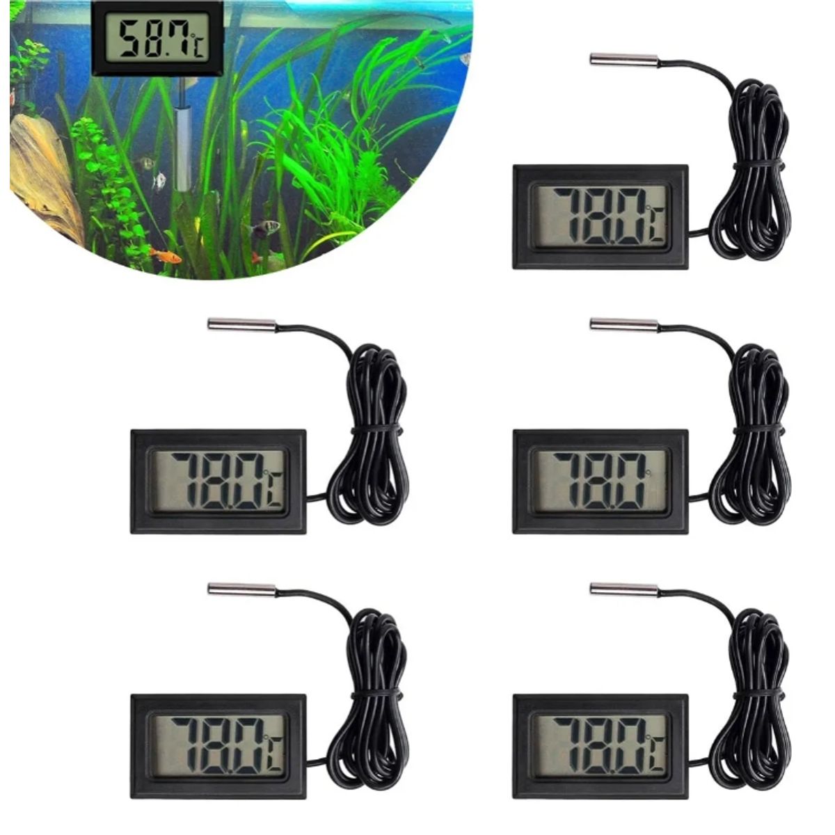 ATURE - Termómetros Digitales Con Sonda (con Pilas) En Paquetes De 5