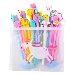 GENERICO - Set 60 Lápices Diferentes Diseño Con Estuche Unicornio Color