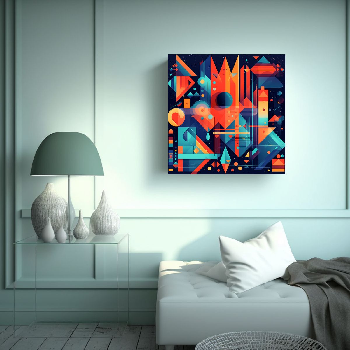 GENERICO - Pintura Decorativa Composición Equilibrada De 100x100 Cm