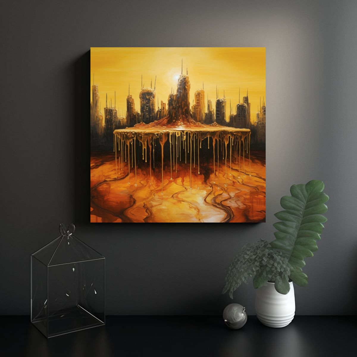 GENERICO - Pintura Conceptual De Baño De Arte Fino En Una 100x100 Cm