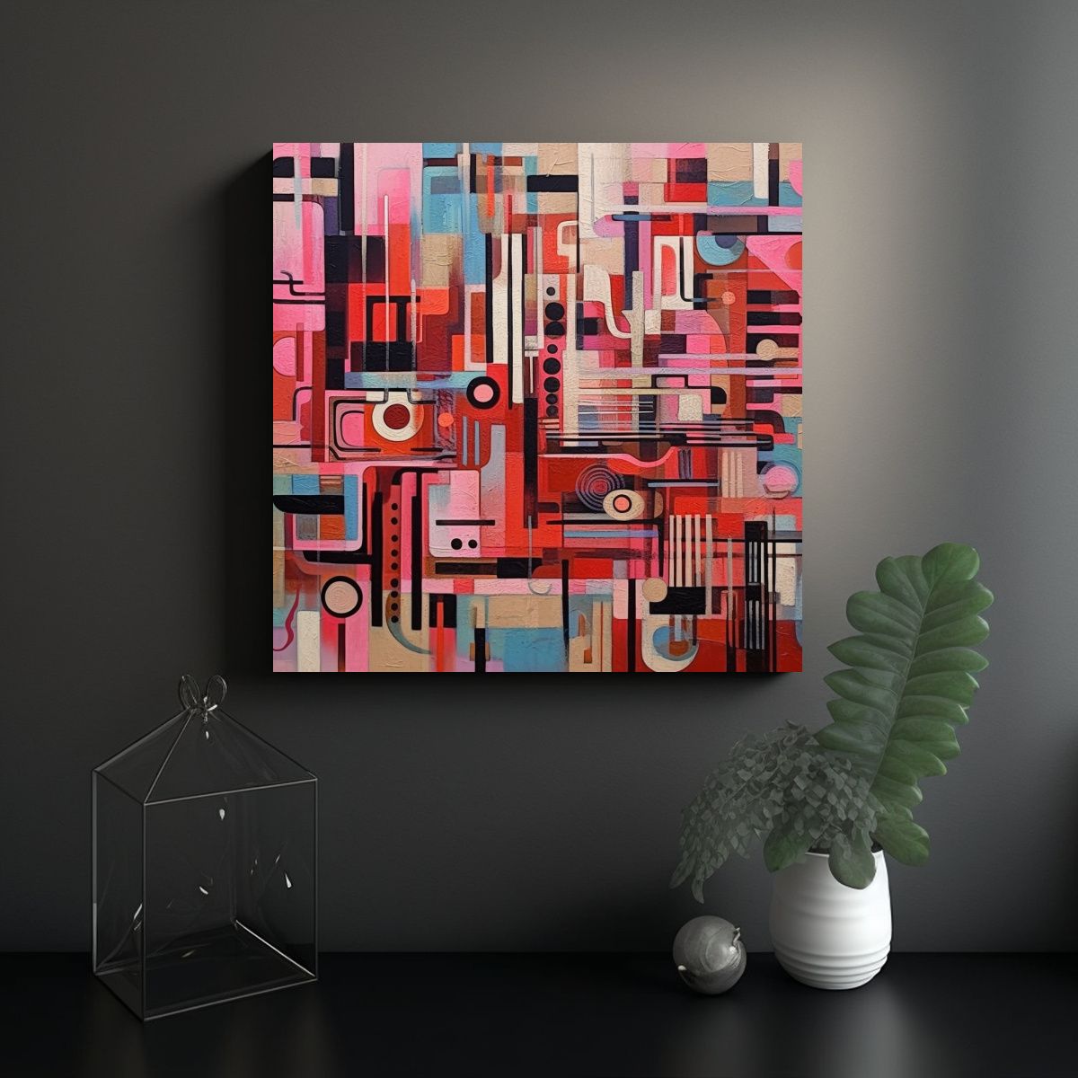 GENERICO - Cuadro Vintage Pop Art Abstracto En Guggenheim 100x100 Cm