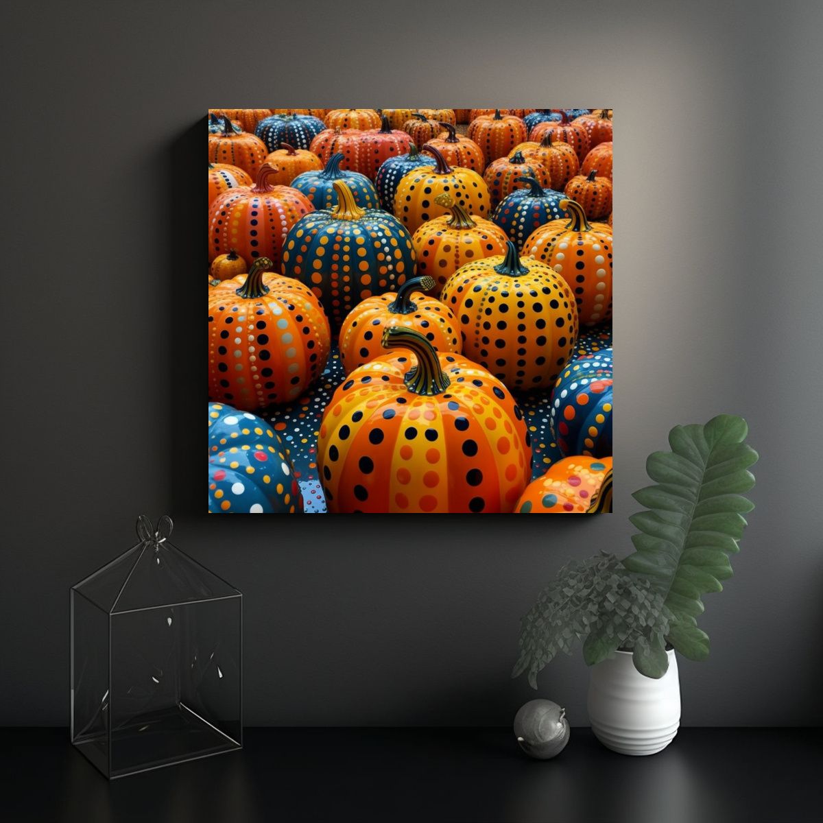 GENERICO - Cuadros De Calabazas Y Kusama Yayoi Arte En 100x100 Cm