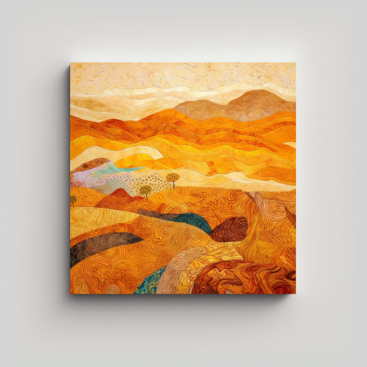 GENERICO - Pintura En Bastidor Vintage Paisaje Desértico Al 100x100 Cm