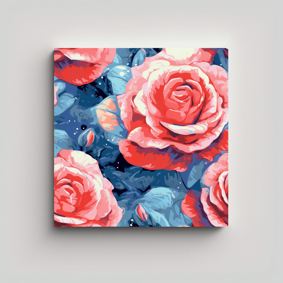 GENERICO - Cuadro Decorativo Rosepaint Elegancia En Lienzo 100x100 Cm