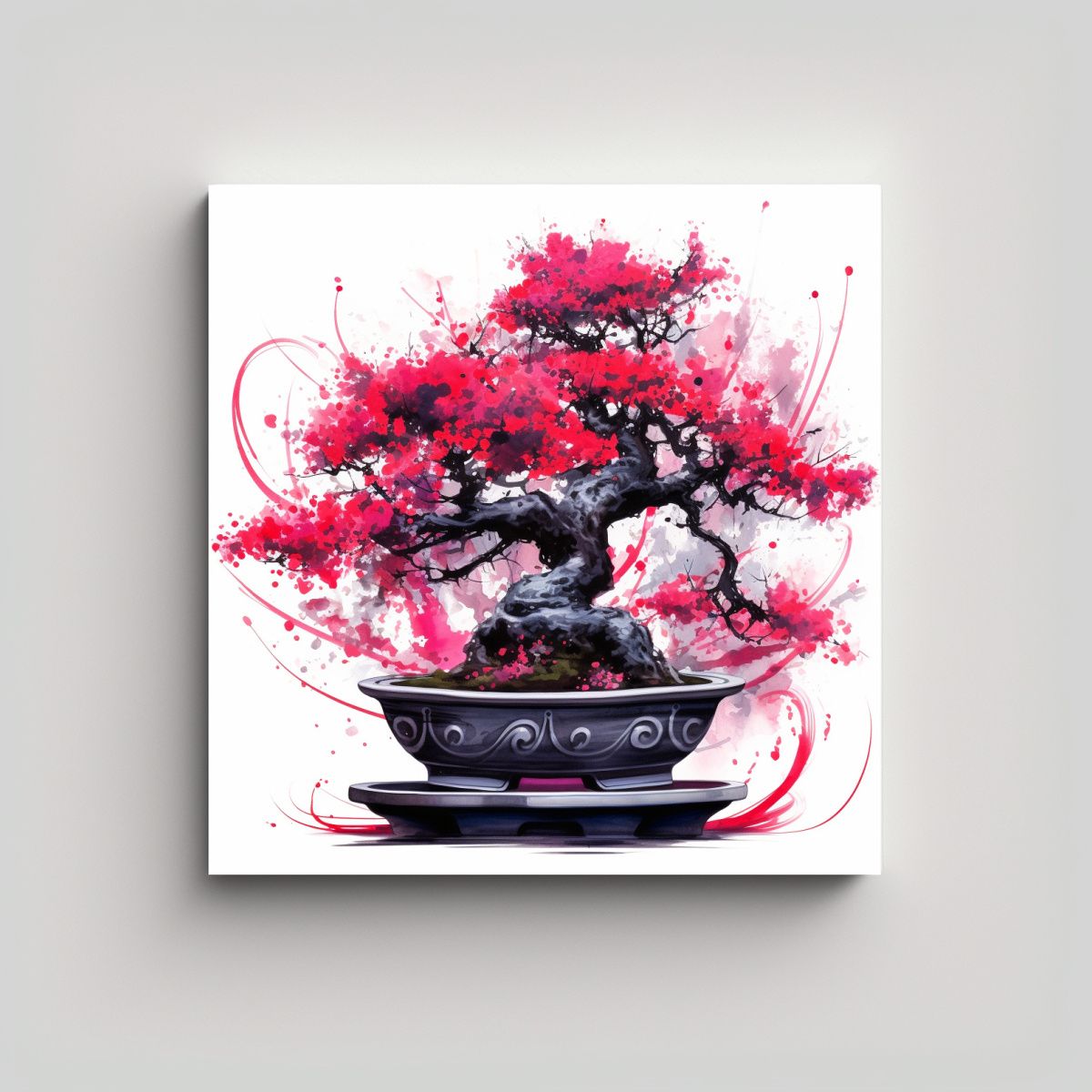 GENERICO - Arte De Pared Abstracción En Fucsia Bonsái 100x100 Cm