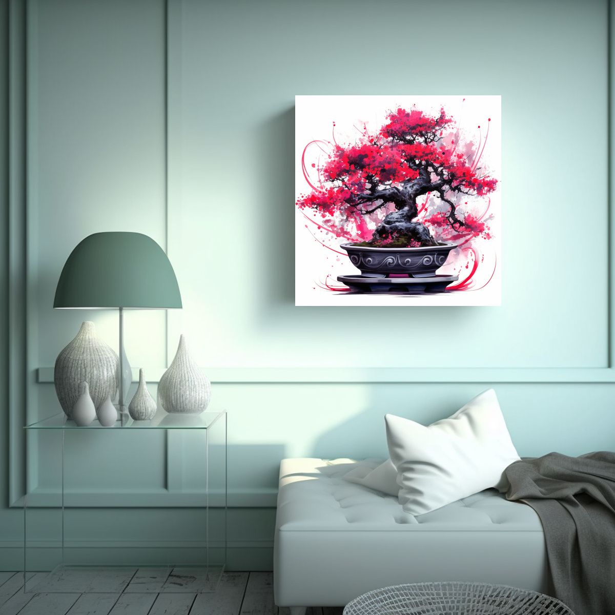 GENERICO - Arte De Pared Abstracción En Fucsia Bonsái 100x100 Cm