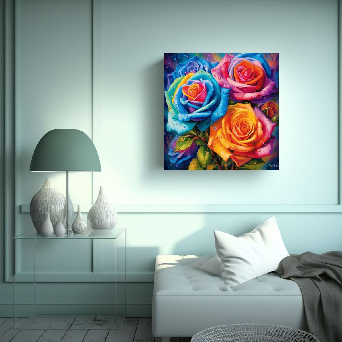 GENERICO - Cuadro 3D Armonía Cromática Sublimes Rosas De 100x100 Cm