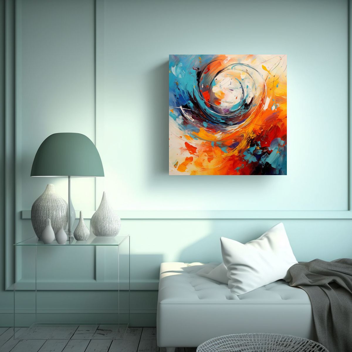 GENERICO - Pintura Abstracta Relieve Lienzo Moderno 100x100 Cm