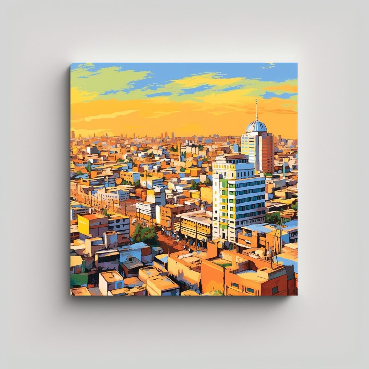 GENERICO - Cuadro Abstracto Con Líneas Finas En Relieve 100x100 Cm