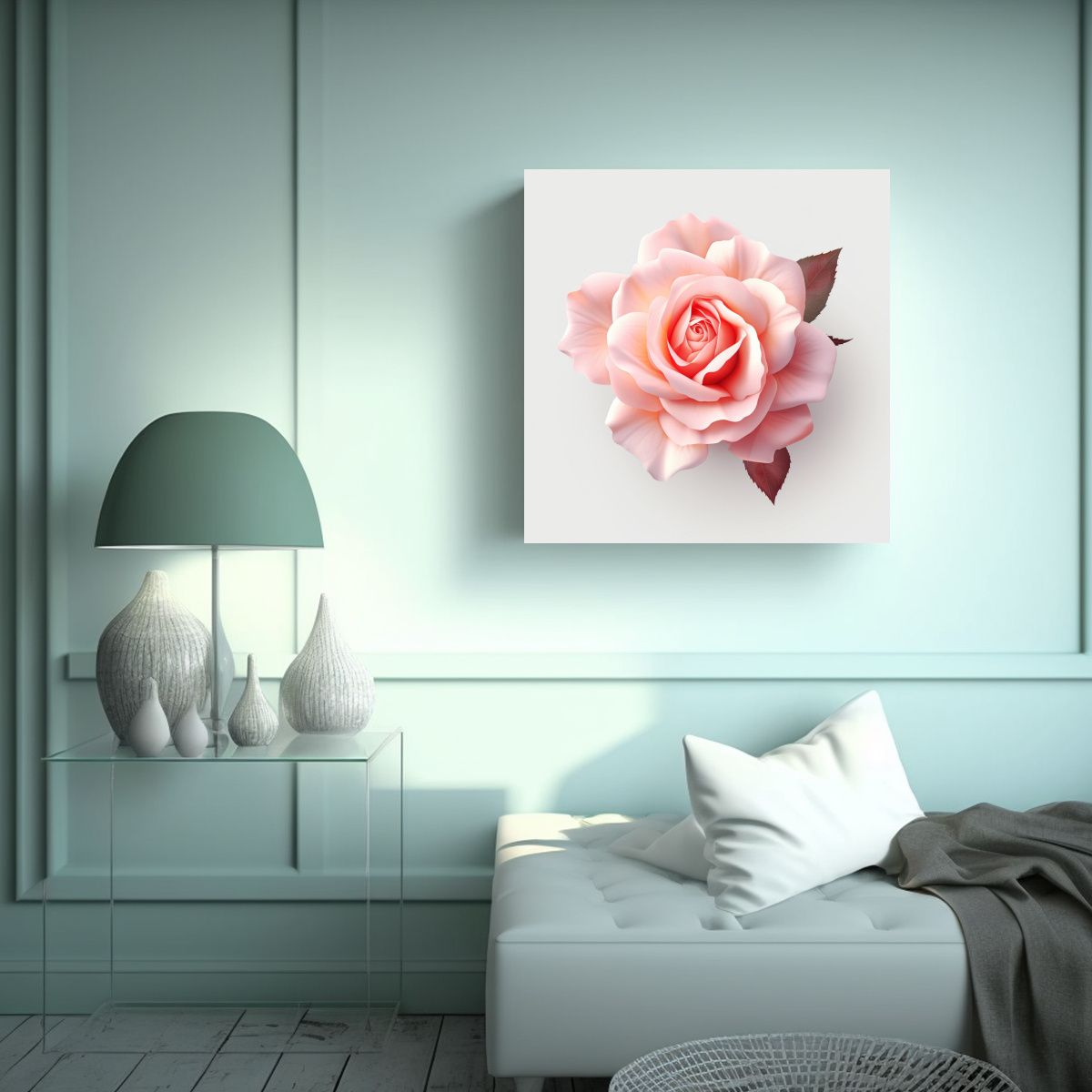 GENERICO - Conceptual Boda Escena Floral Rosa Tela En 100x100 Cm