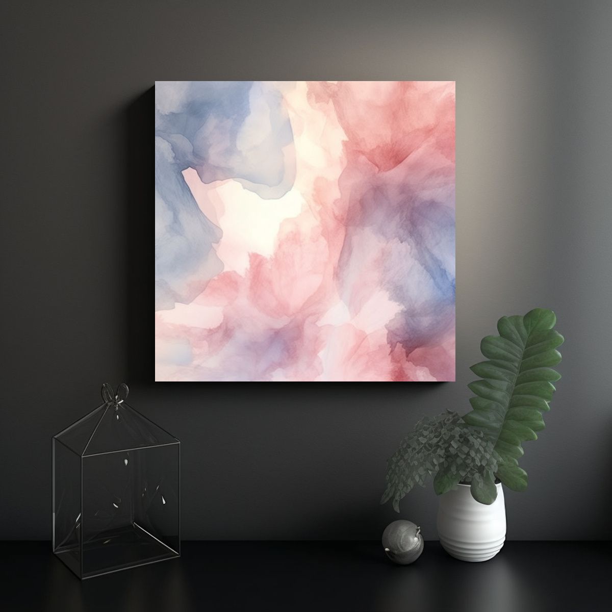 GENERICO - Pintura Suave Y Tenue Acuarela Boda Objeto 100x100 Cm