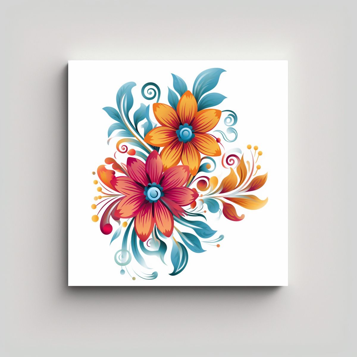 GENERICO - Ilustración De Flores SVG Arte Y Efecto Visual 100x100 Cm