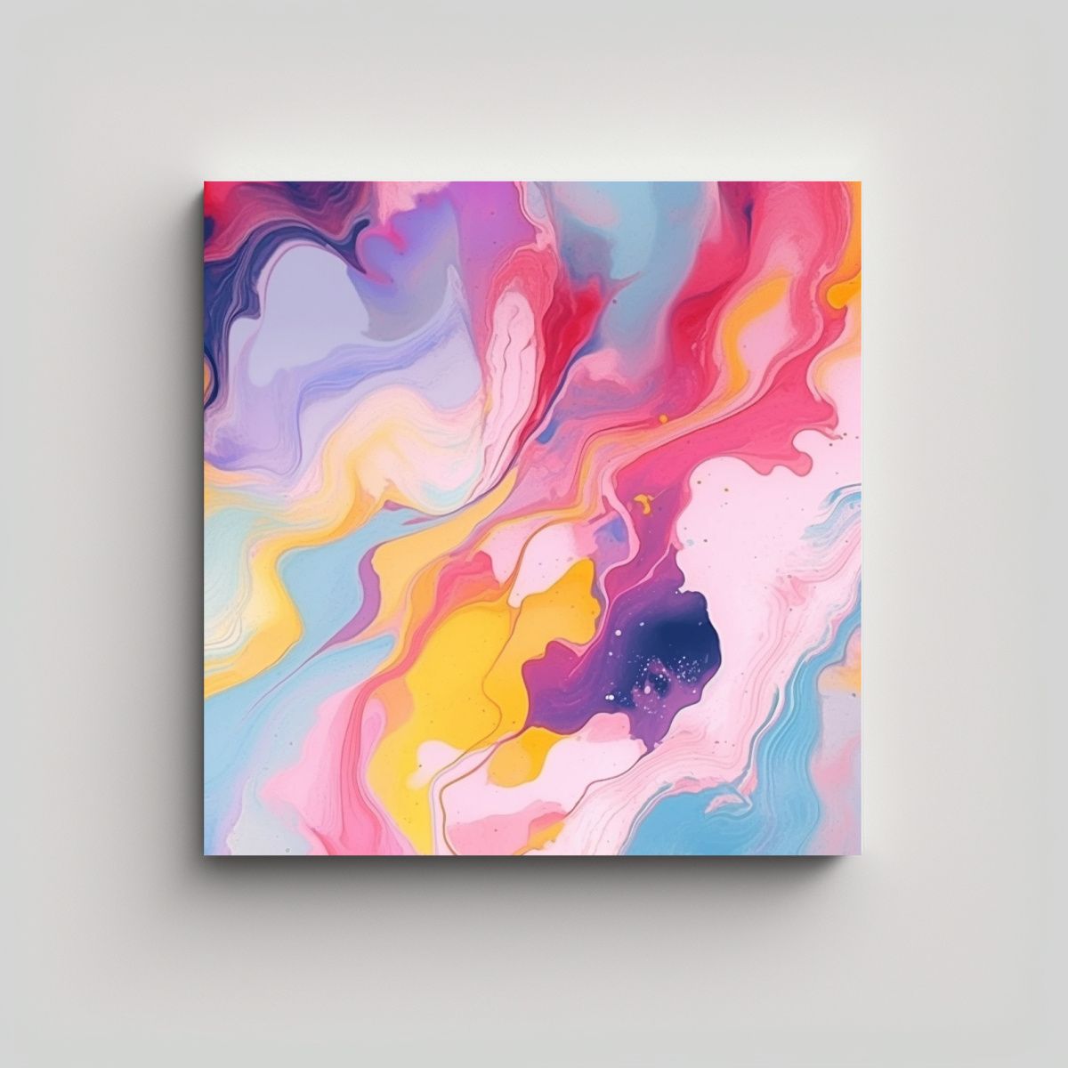 GENERICO - Pintura De Mármol Colorido Con Acuarelas Y Tinta 100x100 Cm