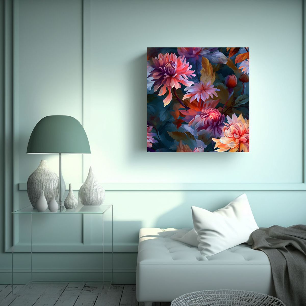 GENERICO - Lienzo Floral Expresividad Oraya Detalle Colorido 100x100 Cm