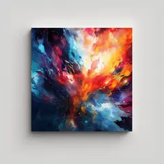 GENERICO - Cuadro Impreso Arte Abstracto Digital Arte De 100x100 Cm