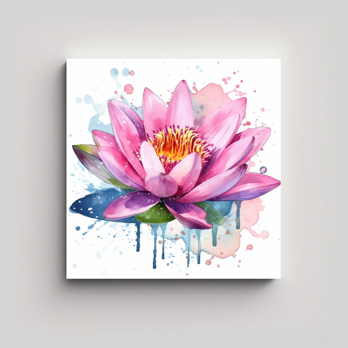 GENERICO - Cuadro Inspirador De Lirio Acuático En Acuarela 100x100 Cm