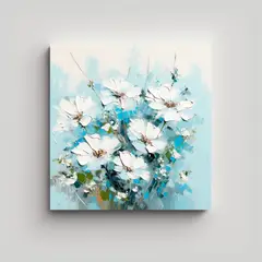 GENERICO - Cuadro De Flores En Lienzo Estilo Galería En 100x100 Cm