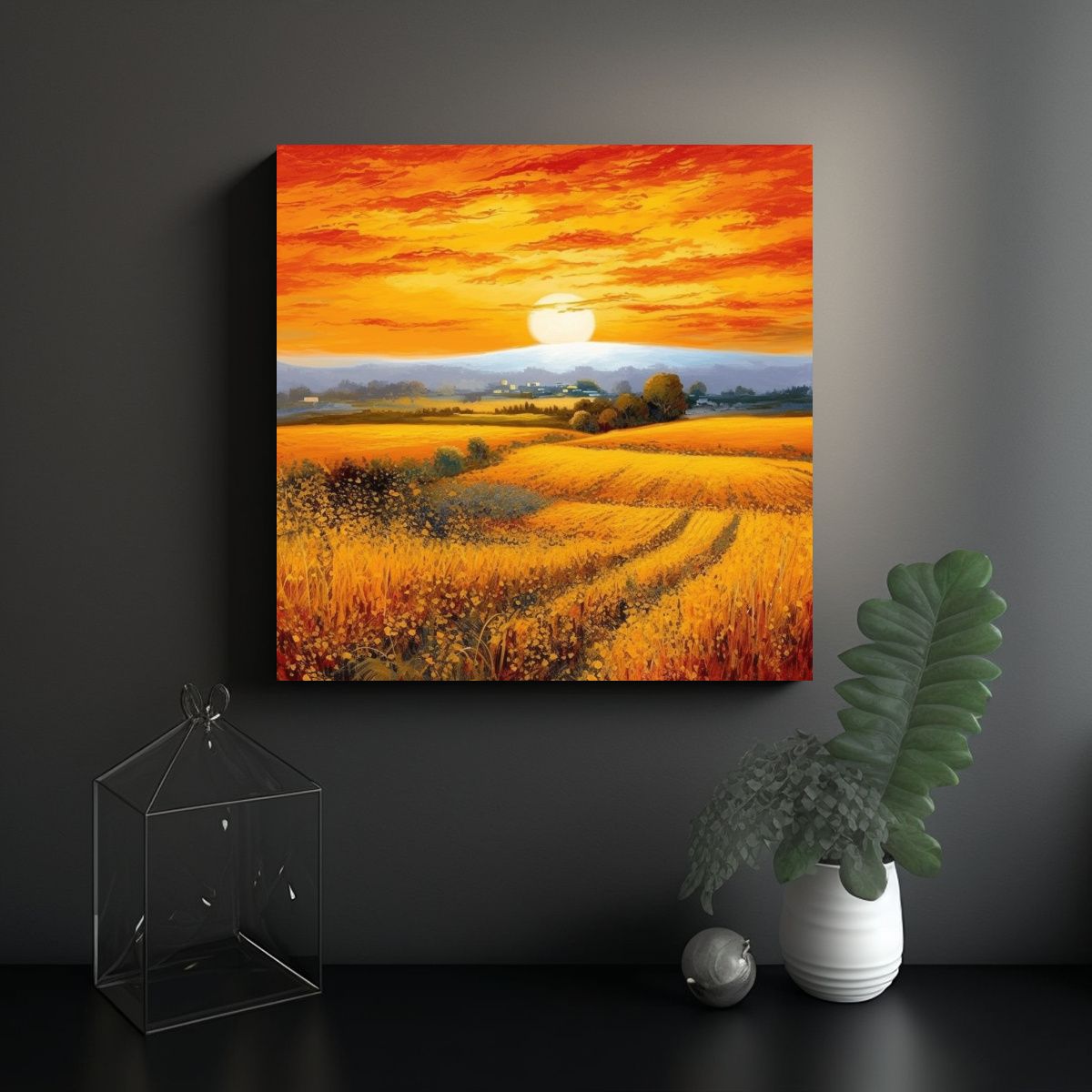 GENERICO - Cuadro Espectacular Paisaje Al Amanecer Para 100x100 Cm