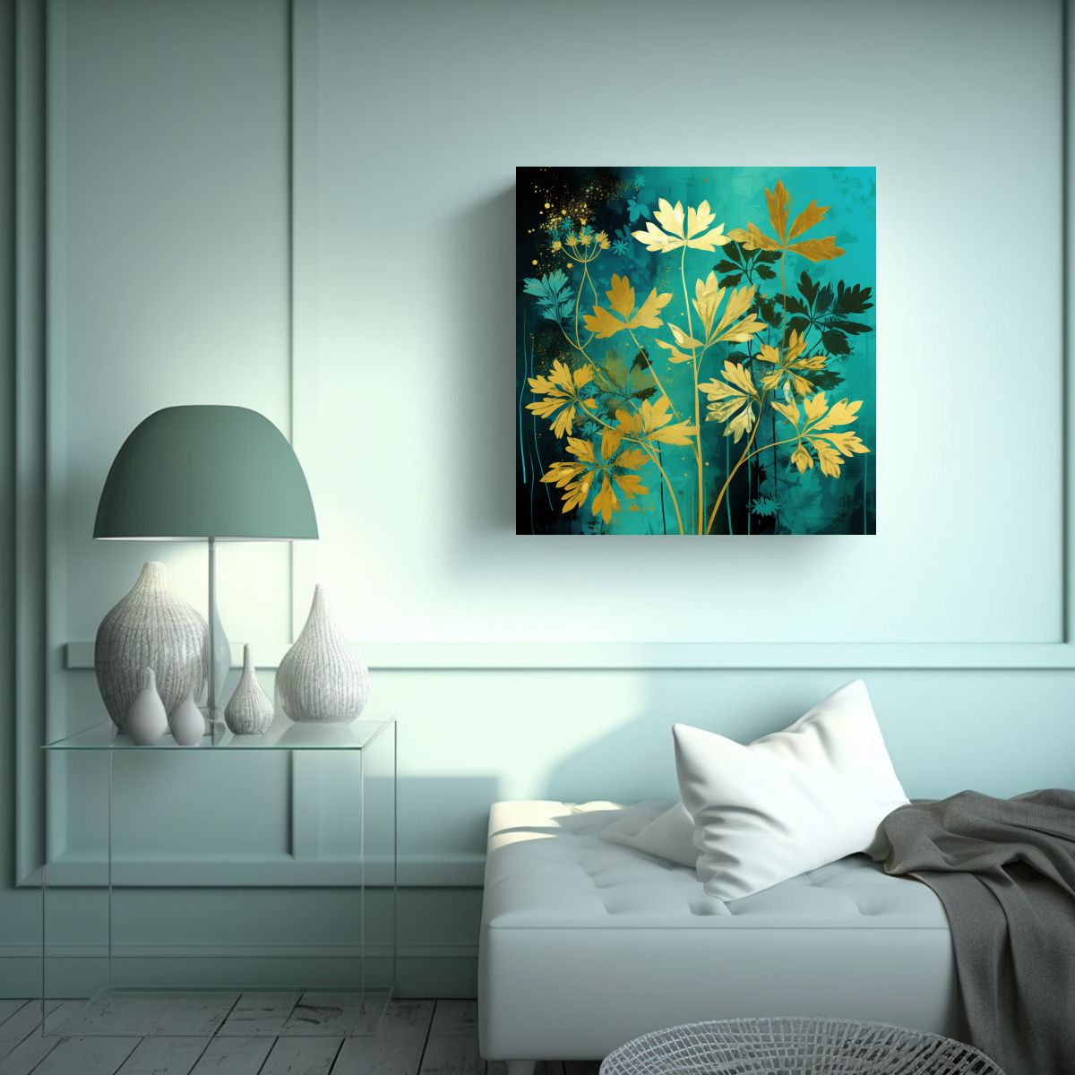 GENERICO - Pintura Decorativa De Hierbas De Perejil 100x100 Cm