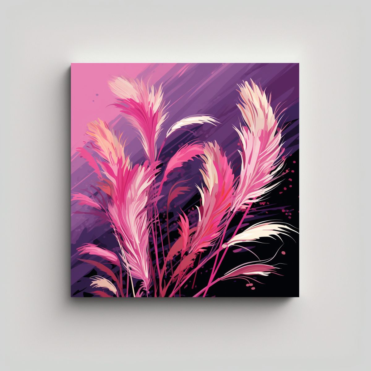 GENERICO - Composición Creativa Pampas Grass Morado Y 100x100 Cm