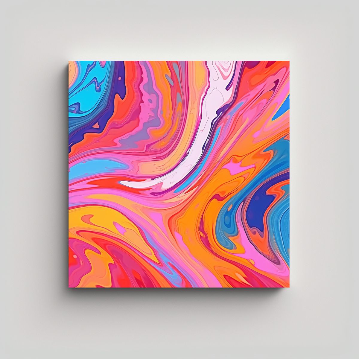 GENERICO - Cuadro Pared Movimiento Psychedelic Swirls De 100x100 Cm