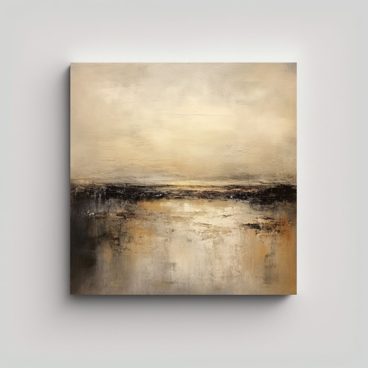GENERICO - Pintura Abstracta De Paisaje En Bastidor Con 100x100 Cm