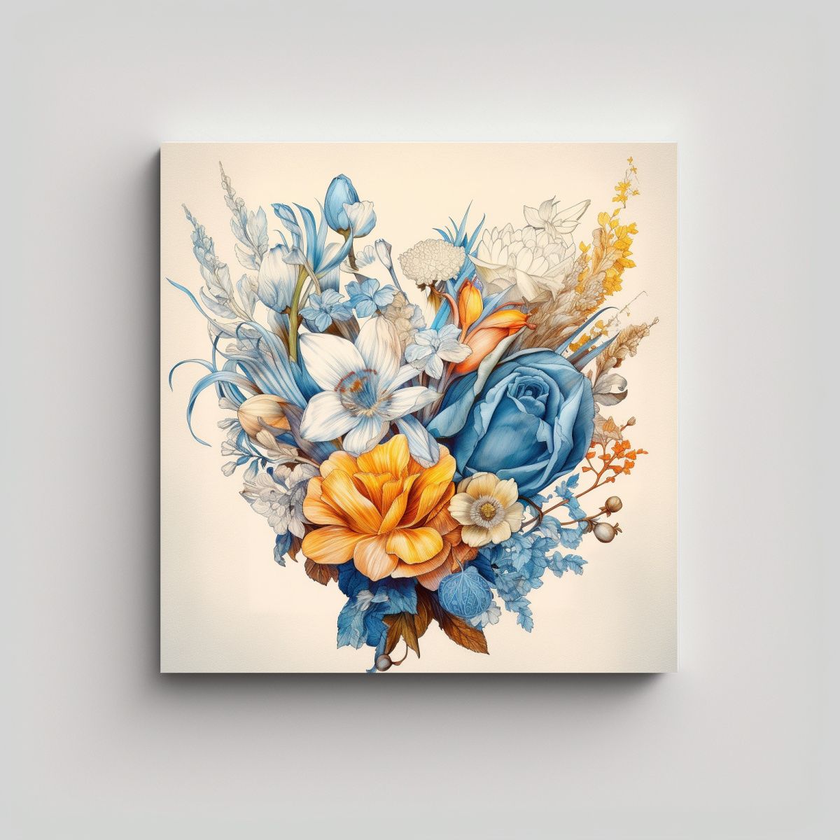 GENERICO - Cuadro Vintage Alegre Con Diseño De Bouquet 100x100 Cm
