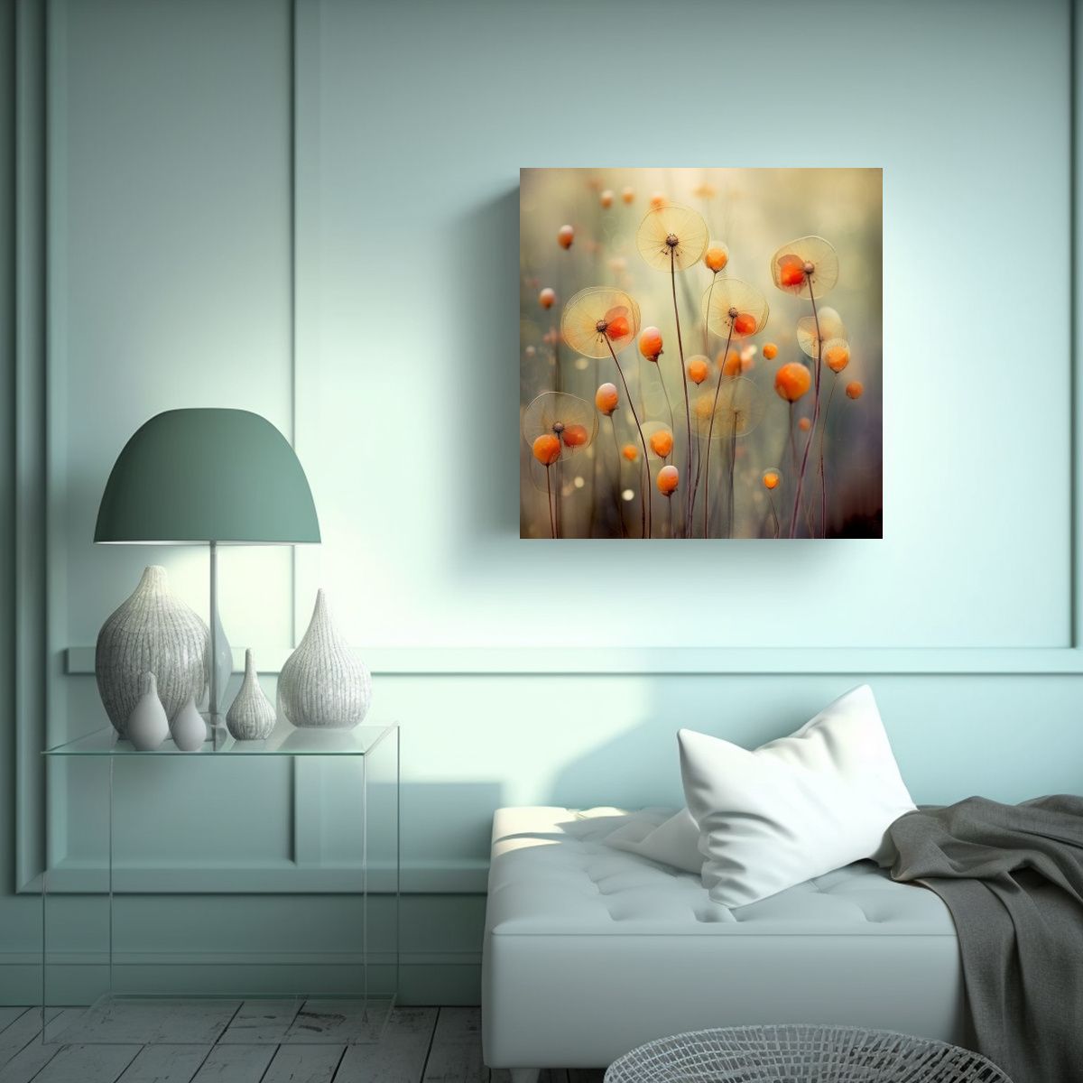 GENERICO - Cuadro Creativo Abstracto Escenario De Flores Al 100x100 Cm
