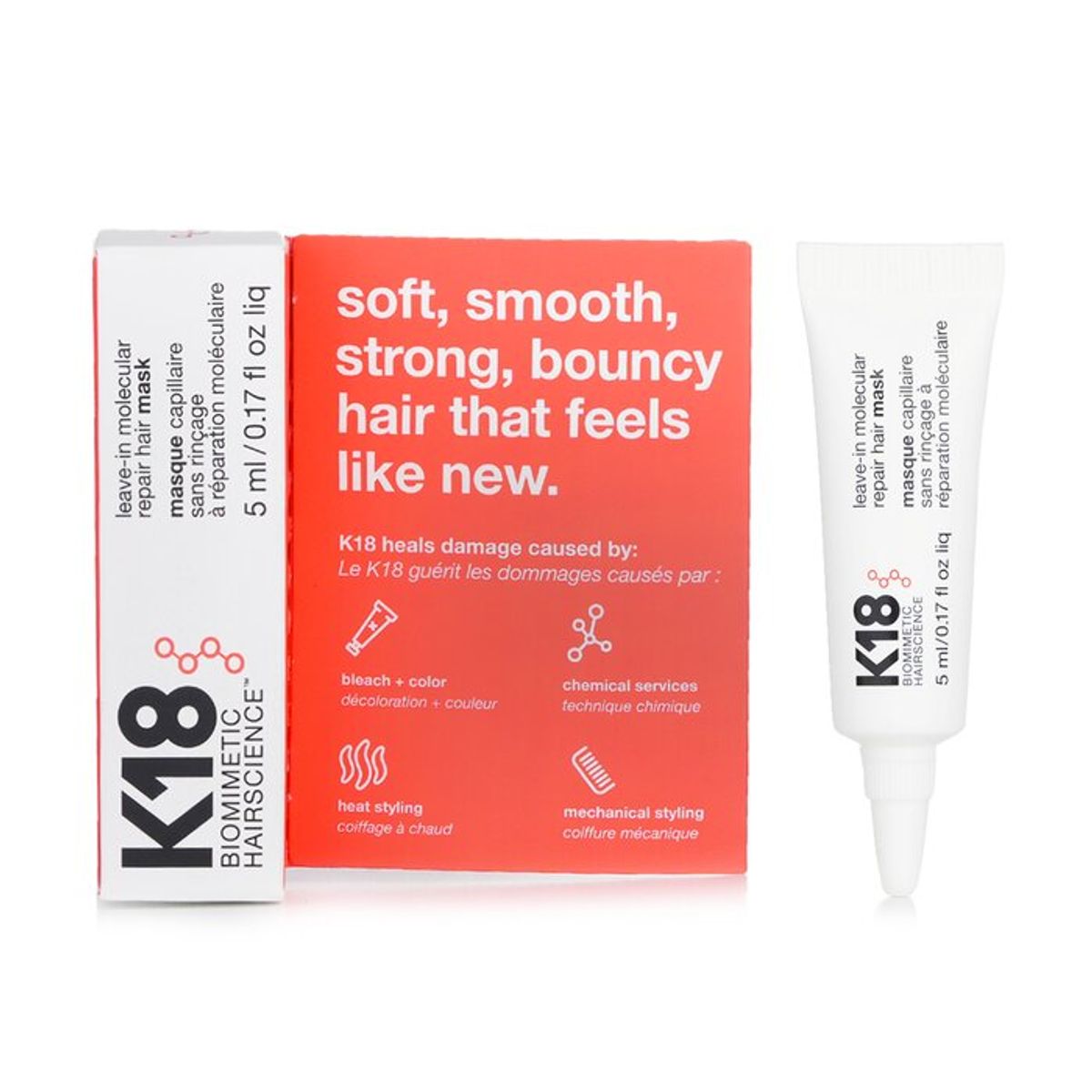 K18 - Mascarilla capilar reparadora molecular sin enjuague 5ml K18