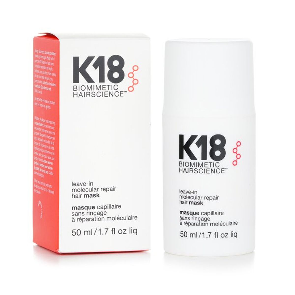 K18 - Mascarilla capilar reparadora molecular sin enjuague 50ml K18