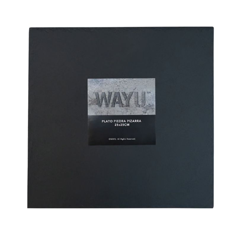 WAYU - Plato Cuadrado Piedra Pizarra 25 Cm Wayu