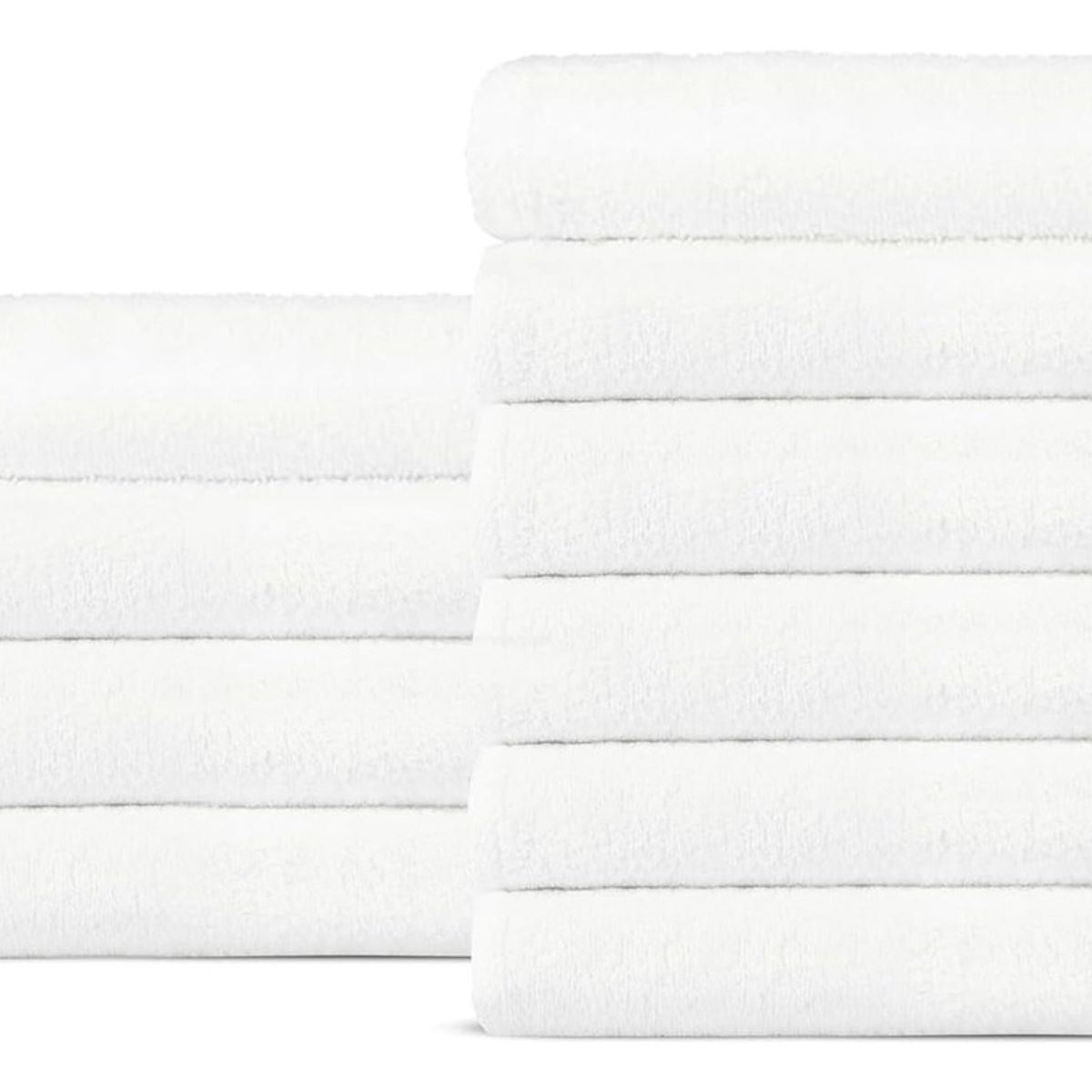 GENERICO - Pack 10 Toallas De Baño De Hotel Algodón 35x75cm Blanco