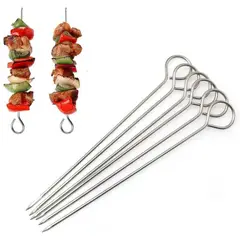 WAYU - SET DE 6 PINCHOS BROCHETAS ANTICUCHO METAL DE 50 CENTIMETROS