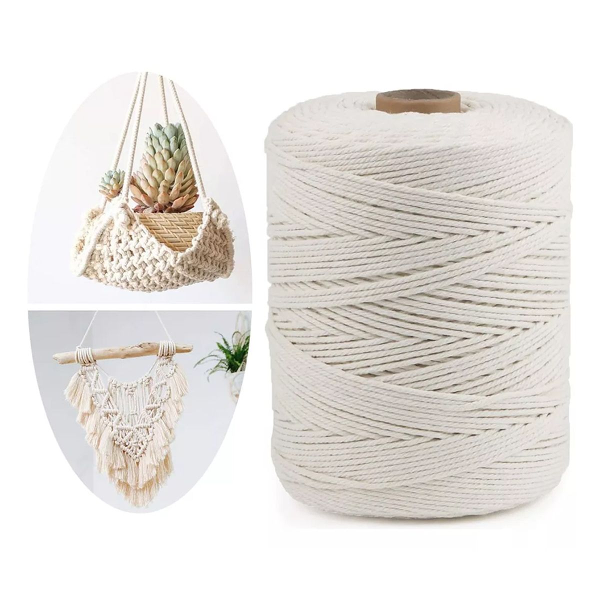 ATURE - Cuerda Trenzada De Bricolaje Hecha A Mano 3mm500m Algodón