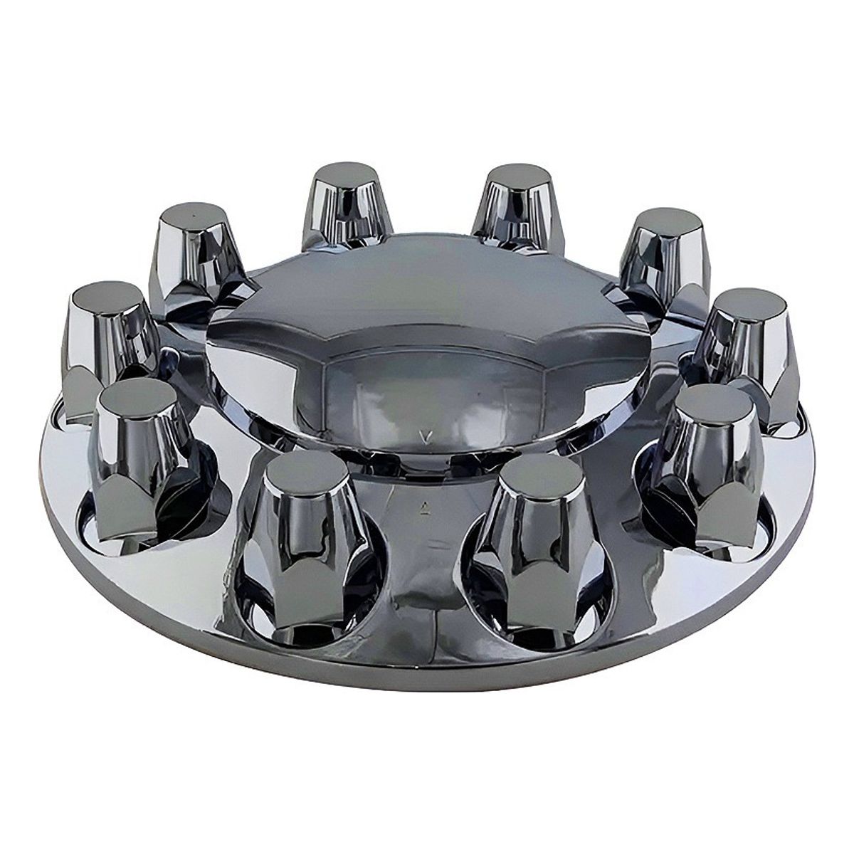 GENERICO - Tapa Eje Cromada Plana Con Tuercas Hexagonales