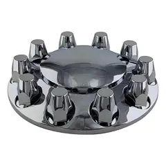 GENERICO - Tapa Eje Cromada Plana Con Tuercas Hexagonales