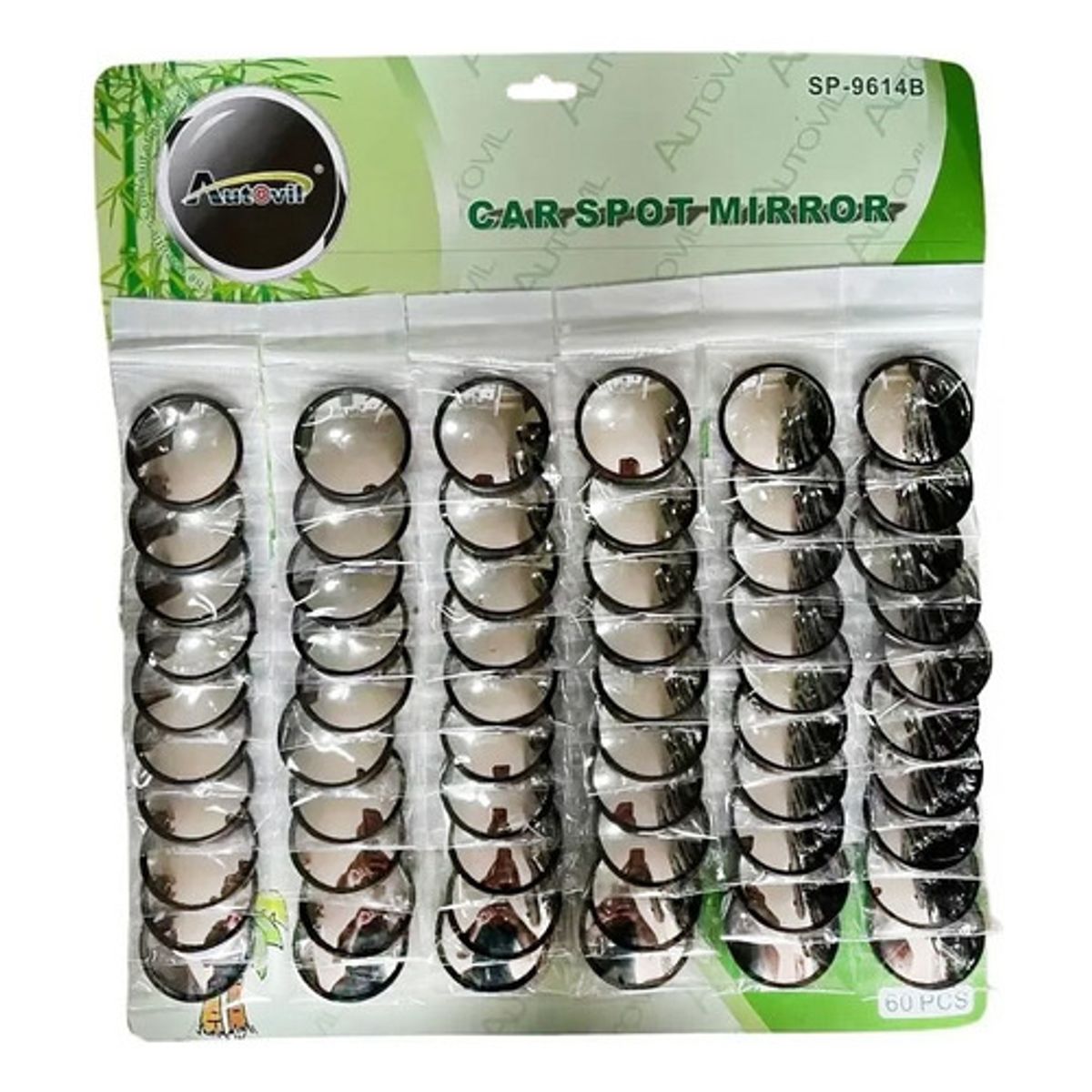 GENERICO - Set 60 Espejos Retrovisores Autoadhesivos Cromados