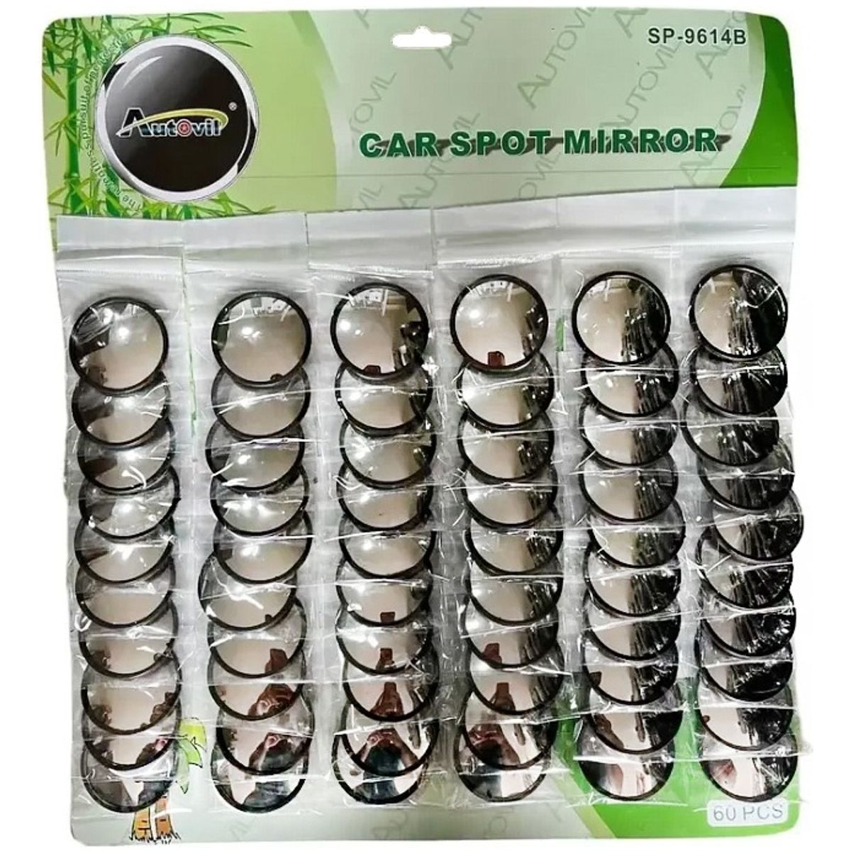 GENERICO - Set 60 Espejos Retrovisores Autoadhesivos Cromados