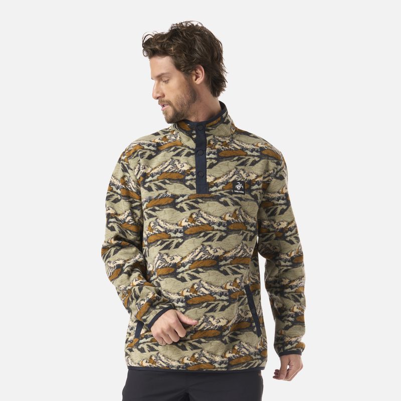 HAKA HONU - Polar Hombre Tokerau Print Verde Oliva Haka Honu