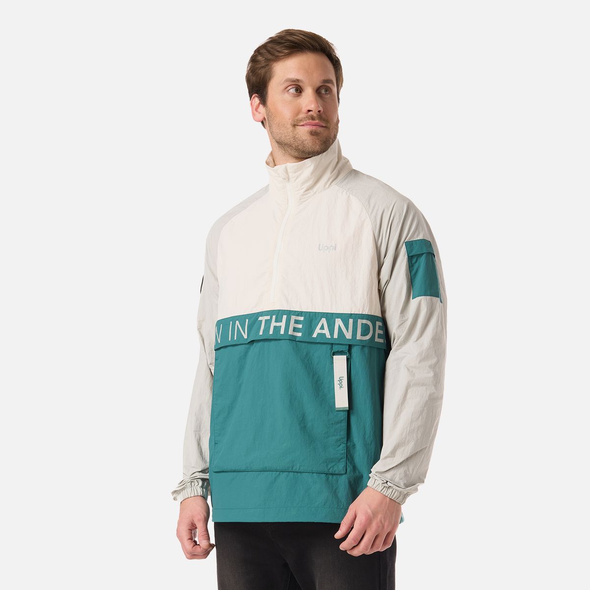 LIPPI - Chaqueta Hombre WindCity WindBreaker 1/4 Zip Jacket Gris Claro Lippi