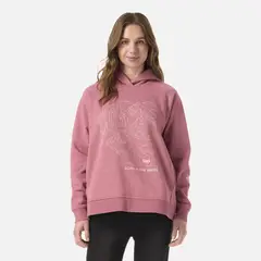 LIPPI - Polerón Mujer Insigne Hoody Sweatshirt Front Print Rosa Oscuro